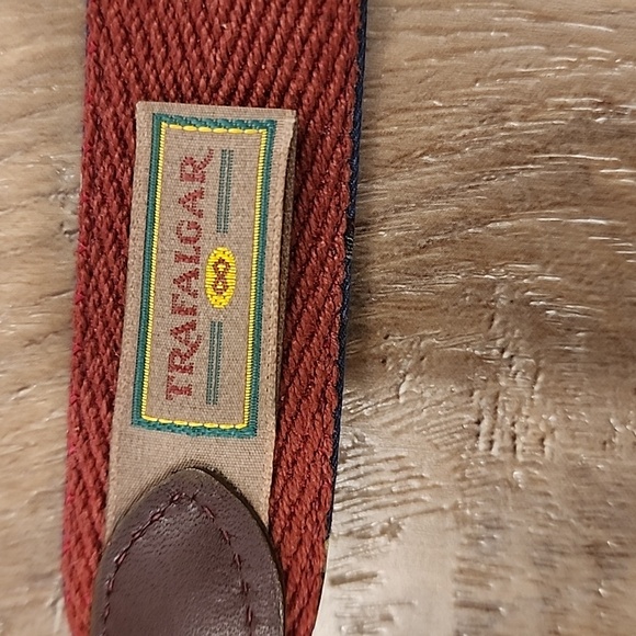 Vintage Trafalgar Belt Ribbon Ducks Mallards Leather Accents Brass Men's size 34 - Picture 4 of 8